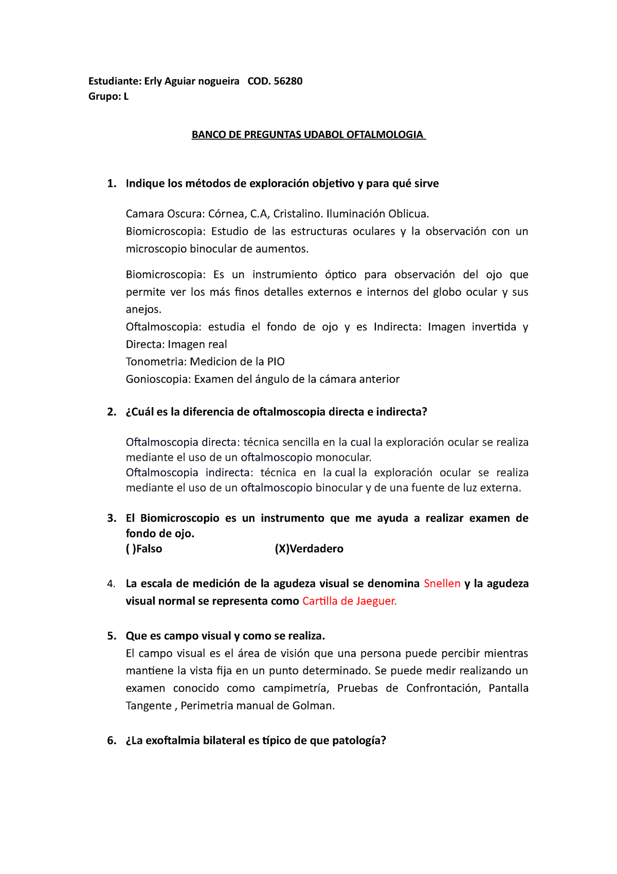 Banco DE Preguntas Udabol Oftalmologia Erly Aguiar Nogueira ...