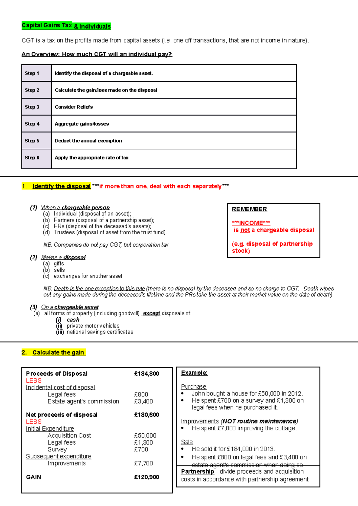 3. Capital Gains Tax - Individuals & Calculating CGT - Capital Gains ...