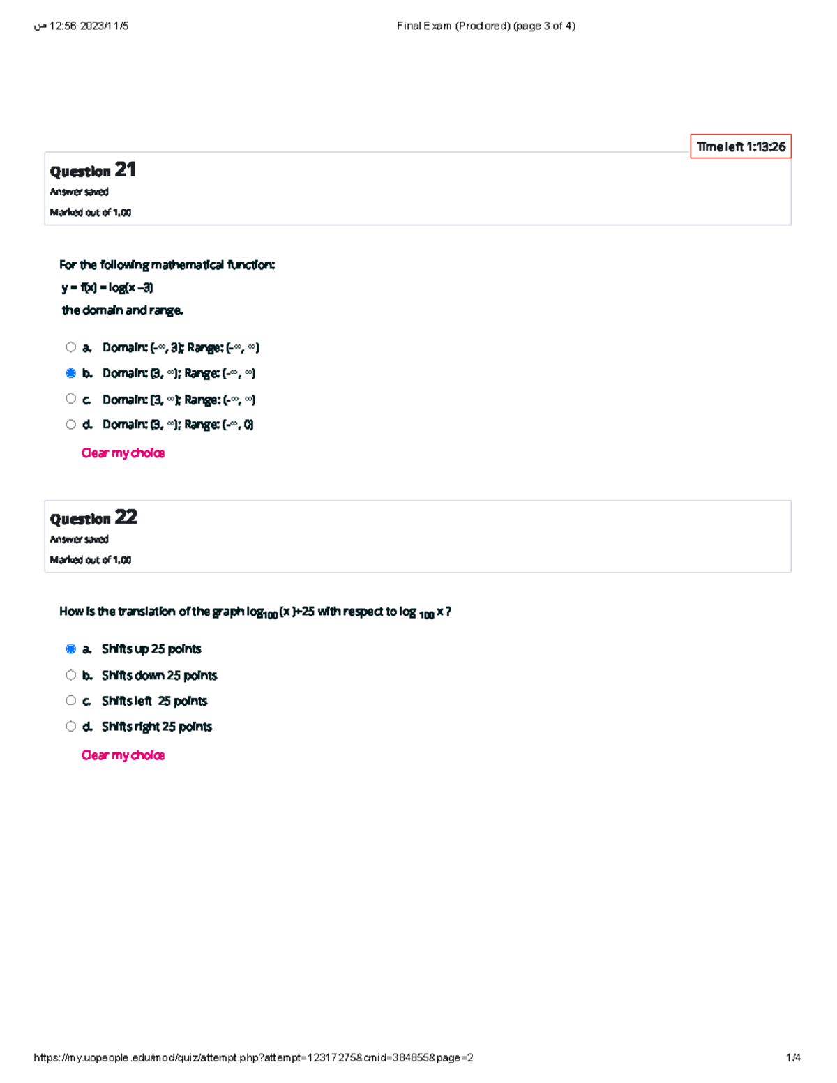 Final Exam (Proctored) (page 3 Of 4) - Question 21 Answer Saved Marked ...