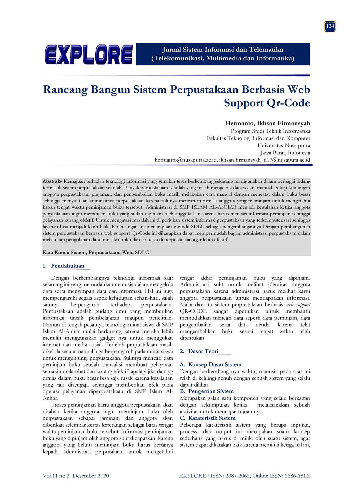 Rancang Bangun Sistem Perpustakaan Berbasis Web Support Qr-Code ...