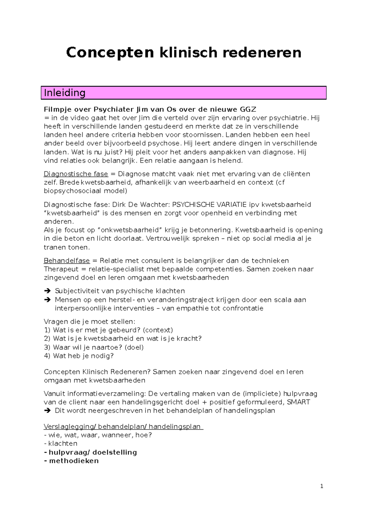 Samenvatting Concepten Klinisch Redeneren - Concepten Klinisch ...