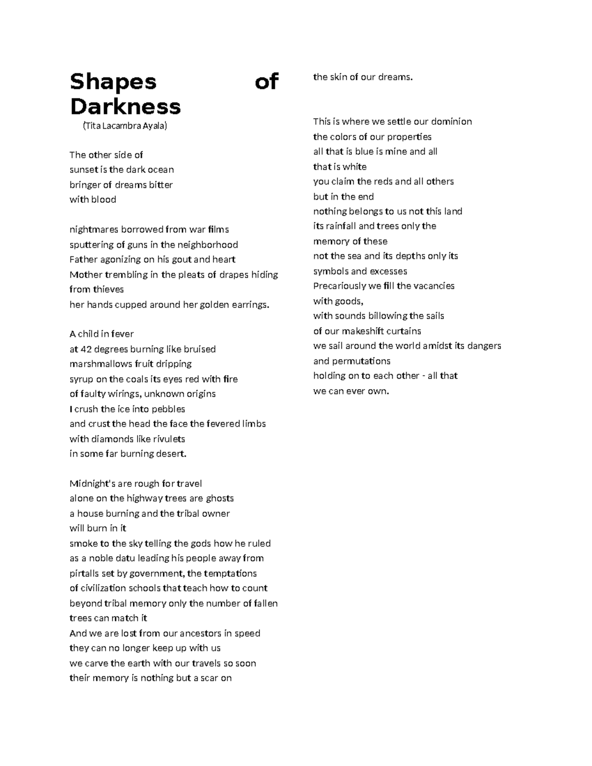 Shapes of Darkness - GOODLUCK - Shapes of Darkness (Tita Lacambra Ayala ...