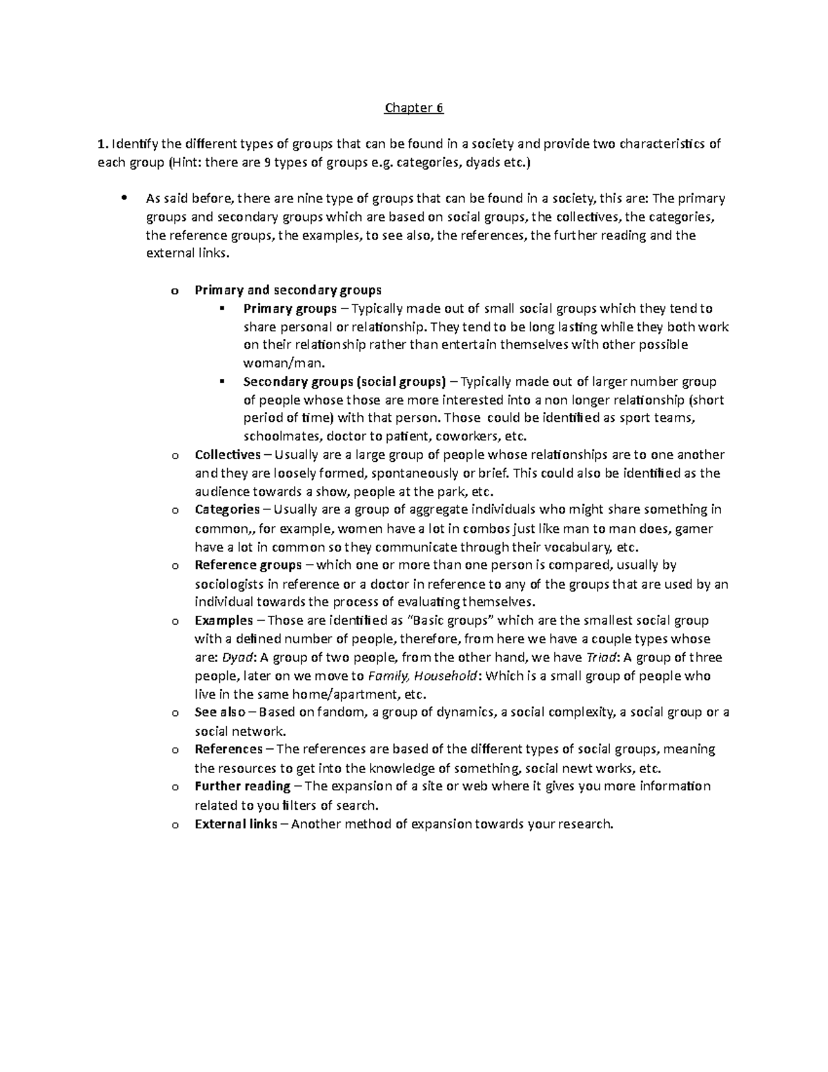 Chapter 6 - Examples - Chapter 6 Identify the different types of groups ...