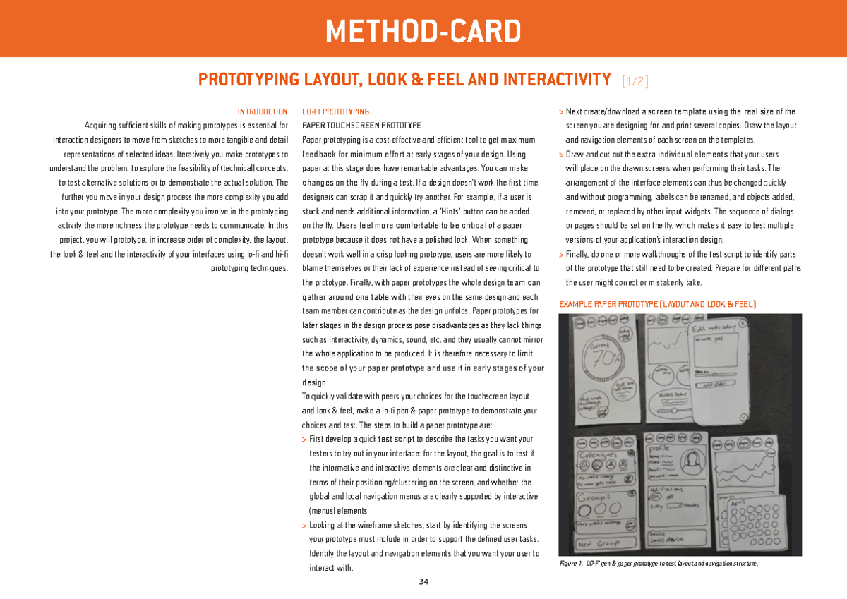I&E method card prototyping METHODCARD 34 PROTOTYPING LAYOUT, LOOK
