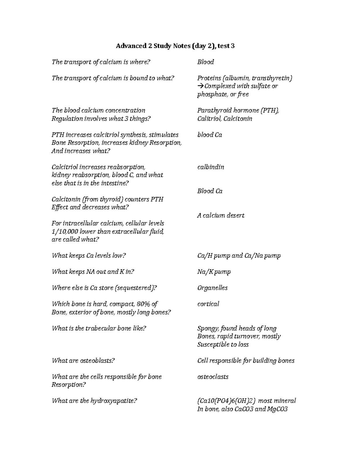 Advanced 2 Study Notes (day 2) test 3 - Advanced 2 Study Notes (day 2 ...