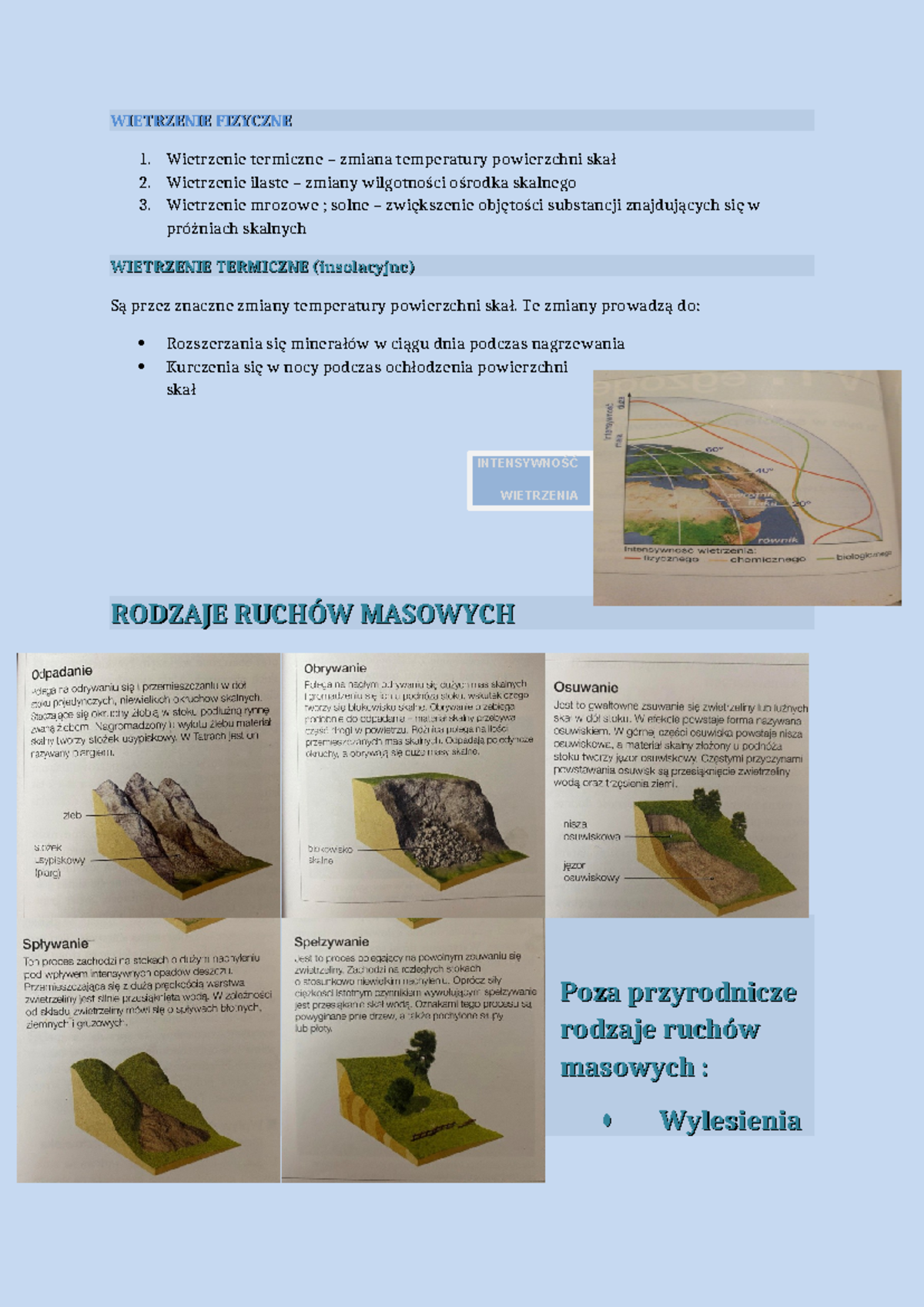 Wietrzenie Fizyczne - procesy egzogeniczne - ####### WIETRZENIE