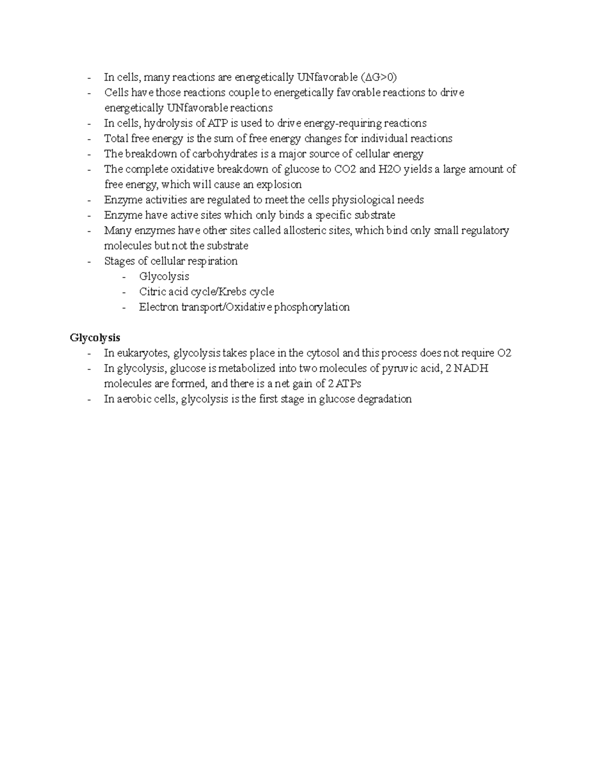 Bioenergetics - Lecture Notes - In Cells, Many Reactions Are 