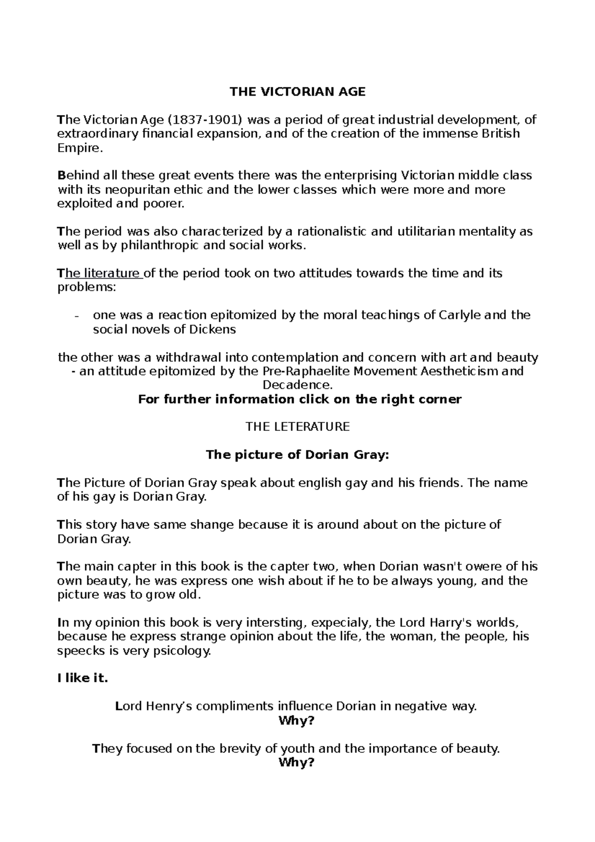 The victorian age Summary Westminster Studocu