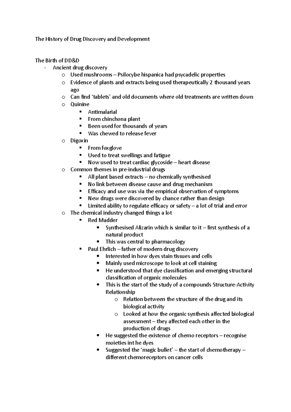 1N History of drug discovery The History of Drug Discovery and Development The Birth of DD&D