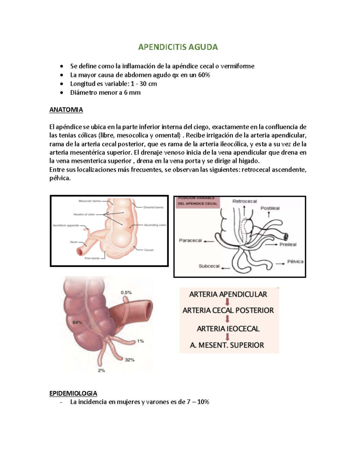 Aendicitis Aguda Resumen - APENDICITIS AGUDA Se Define Como La ...