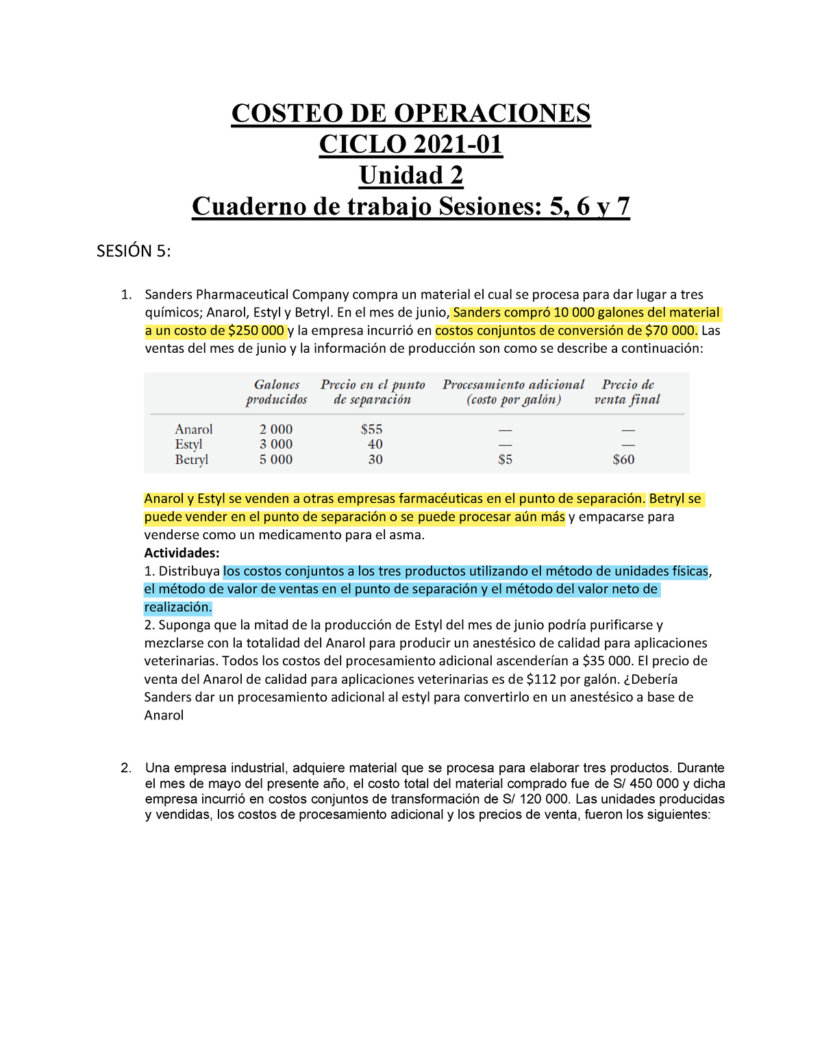 Cuaderno De Trabajo Unidad 2 Ultimo - COSTEO DE OPERACIONES CICLO 2021 ...