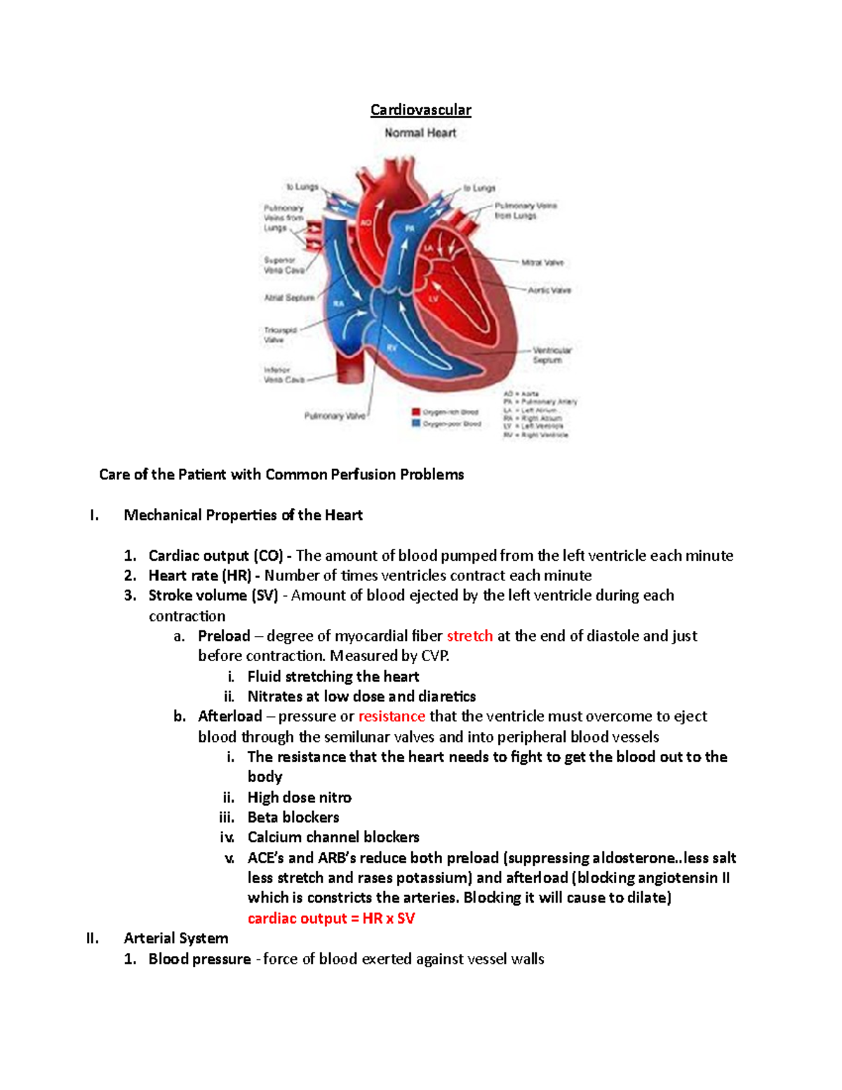 Cardiovascular - NUR 170 - Cardiovascular Care of the Patient with ...