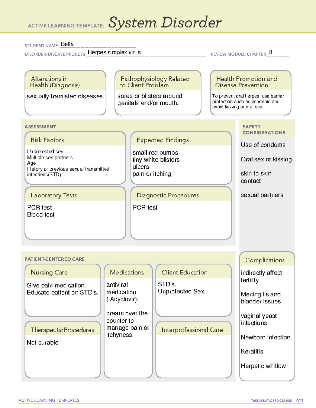 System Disorder And Pathophysiology - Active Learning Templates 