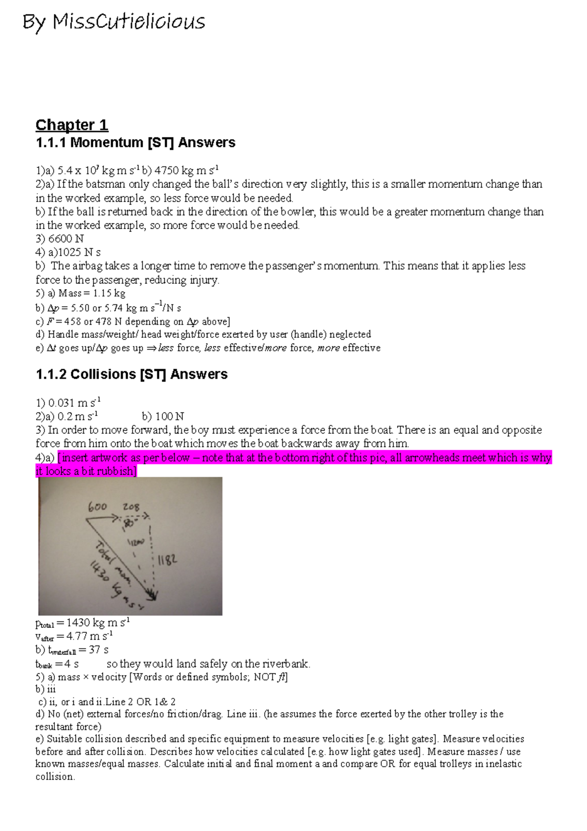 Phy A2 Student Book Answers - Chapter 1 1.1 Momentum [ST] Answers 1)a ...