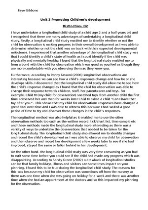 Longitudinal Child Study m3 - Faye Gibbons Longitudinal Child Study ...