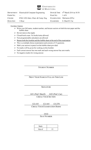 Final Exam 2014 winter - Introduction To Electrical And Computer ...