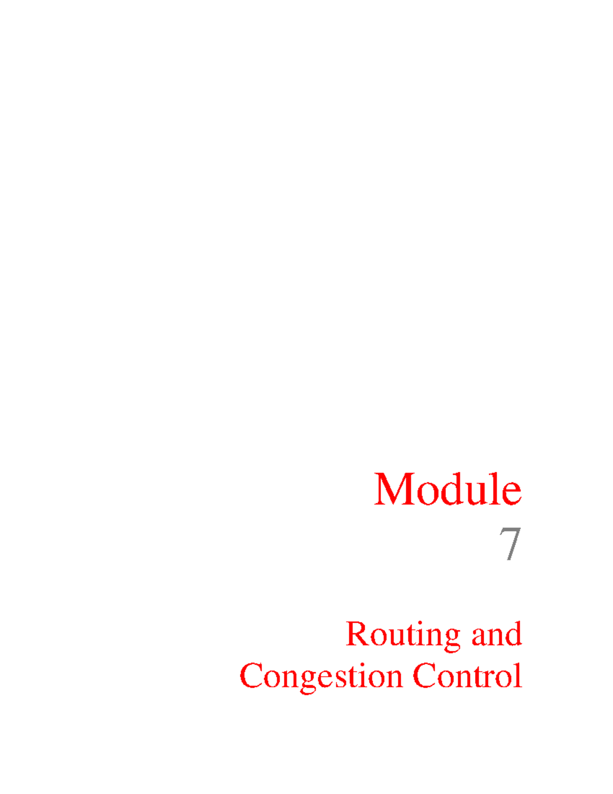 Routing - Module 7 Routing and Congestion Control Lesson 7 Basics of ...