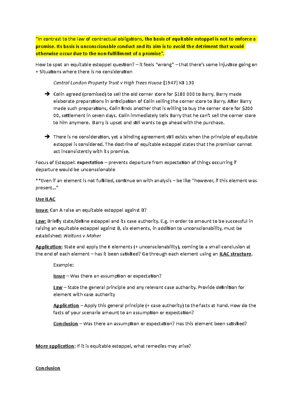 week-6-estoppel-in-contrast-to-the-law-of-contractual-obligations