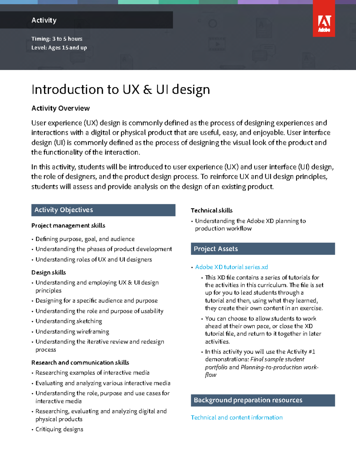 Introduction to UX & UI design - Activity Introduction to UX & UI ...