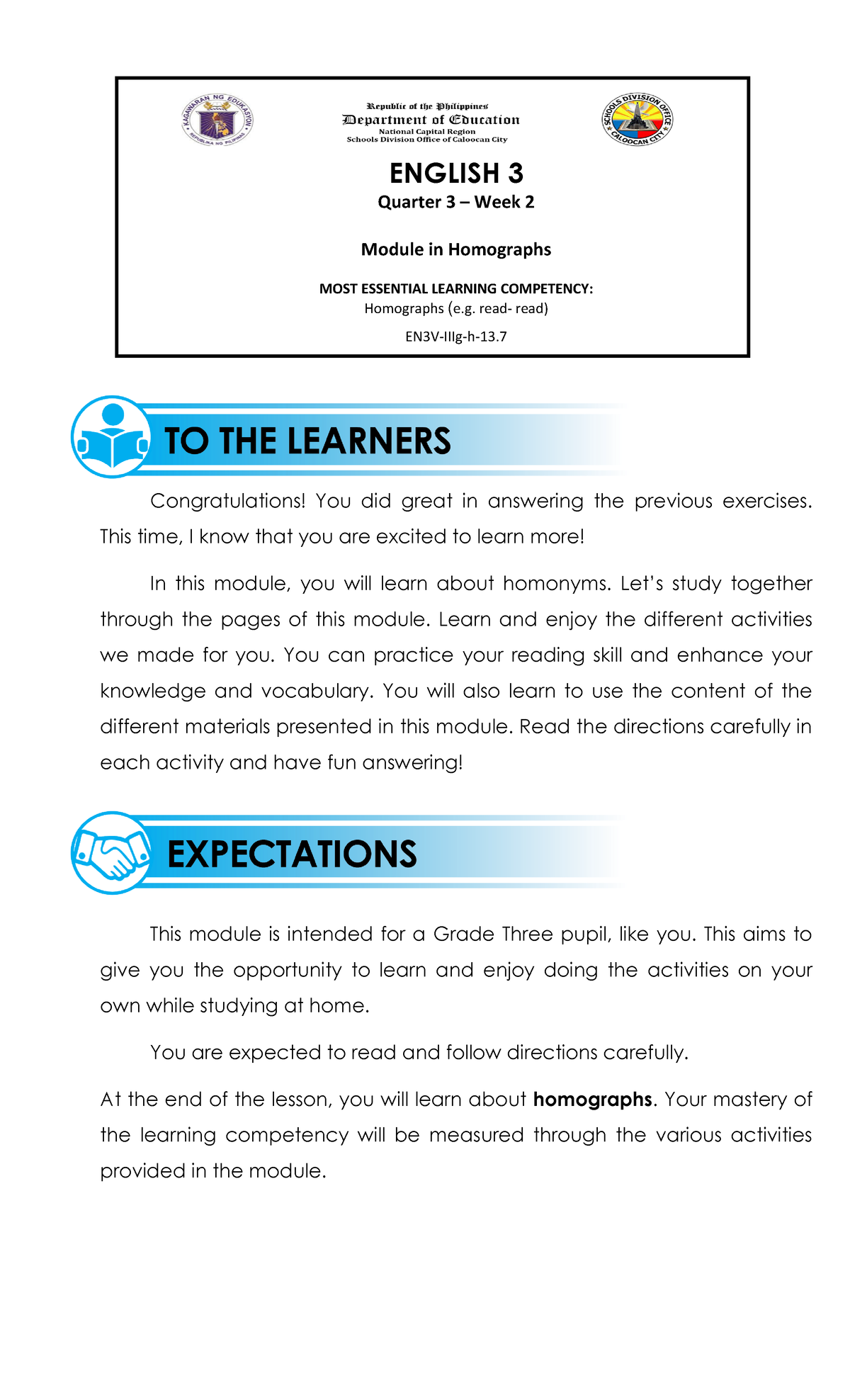 English 3 Q3 Week 2 - Read On The Notes - ENGLISH 3 Quarter 3 – Week 2 ...