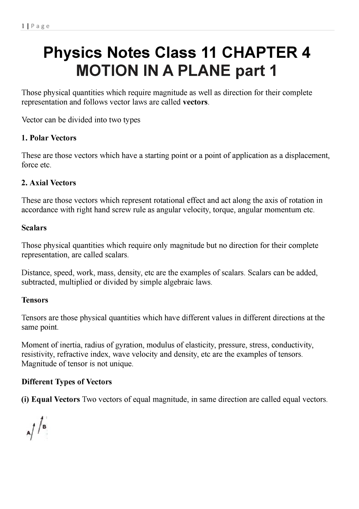 physics-class-11-chapter-4-motion-in-a-plane-notes-physics-notes