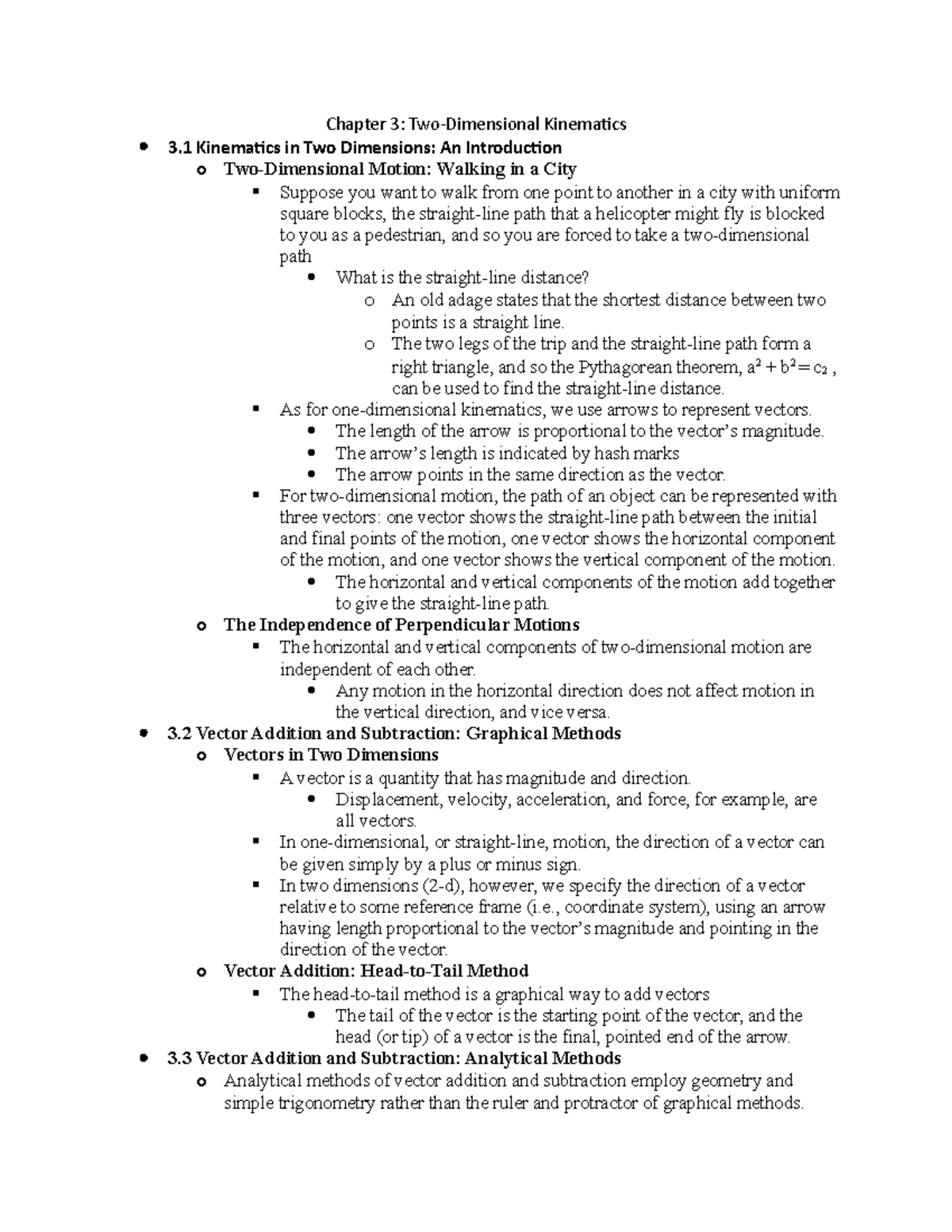 Chapter 5- 2-D Kinematics - Chapter 3: Two-Dimensional Kinematics 3 ...