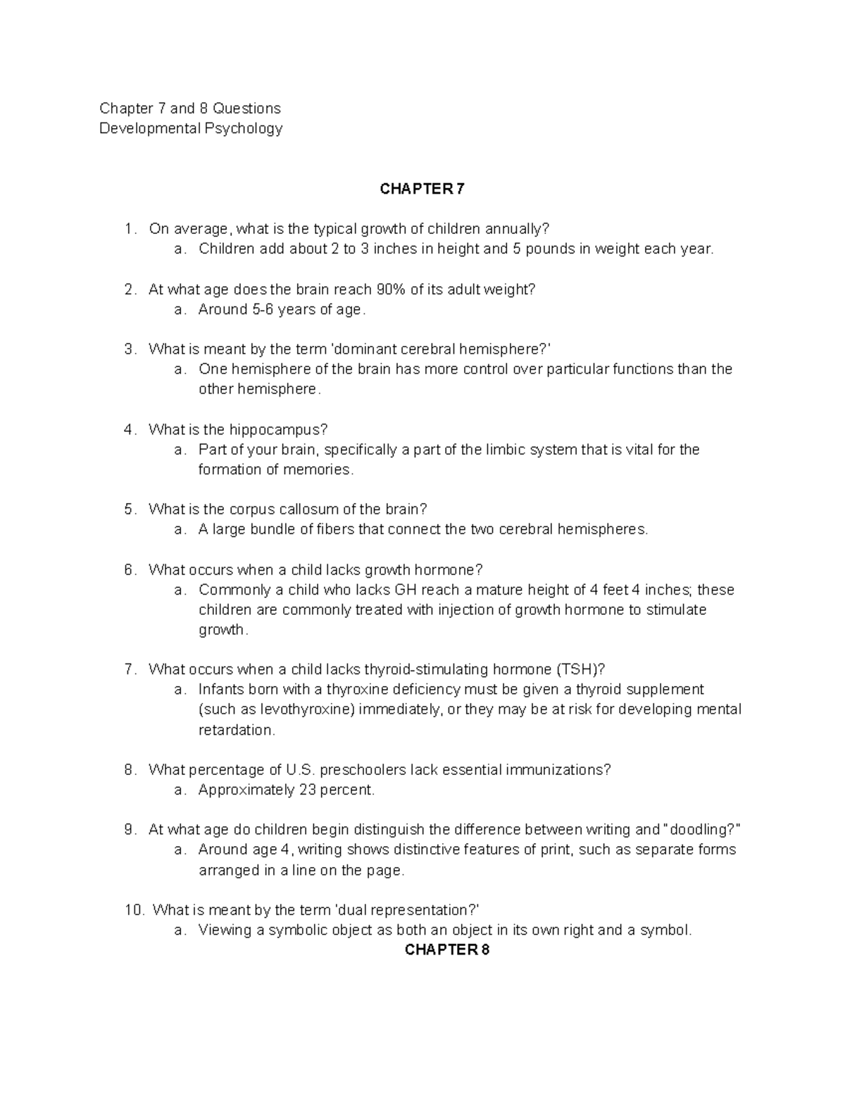 essay questions developmental psychology