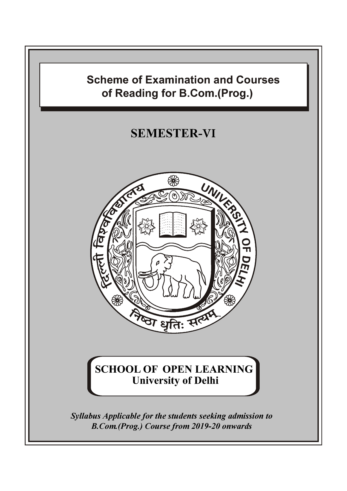 B.Com Prog - Bcom - Here's The Syllabus Of Semester 6th Of Bachler Of ...