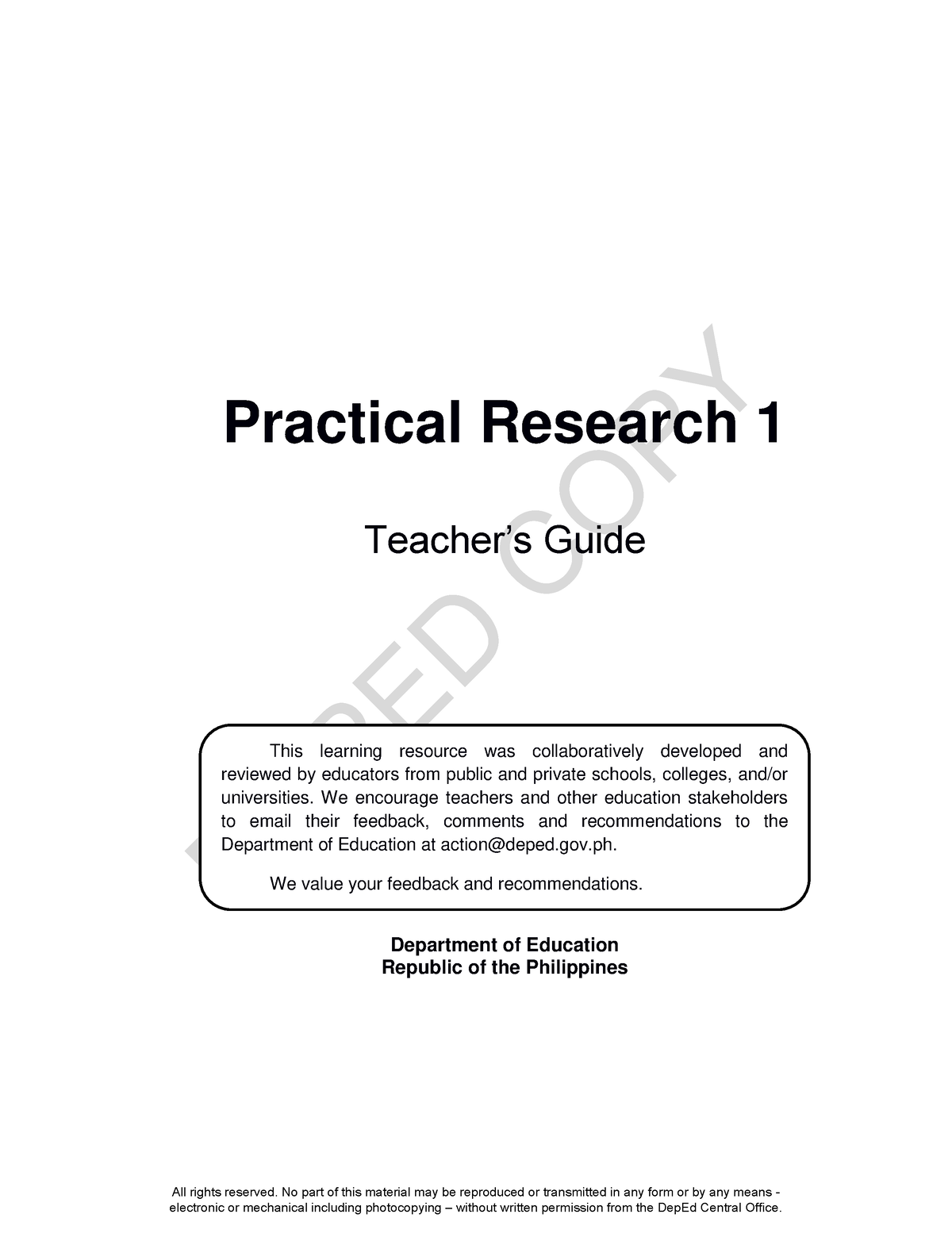 lesson plan in practical research 1 deped tambayan