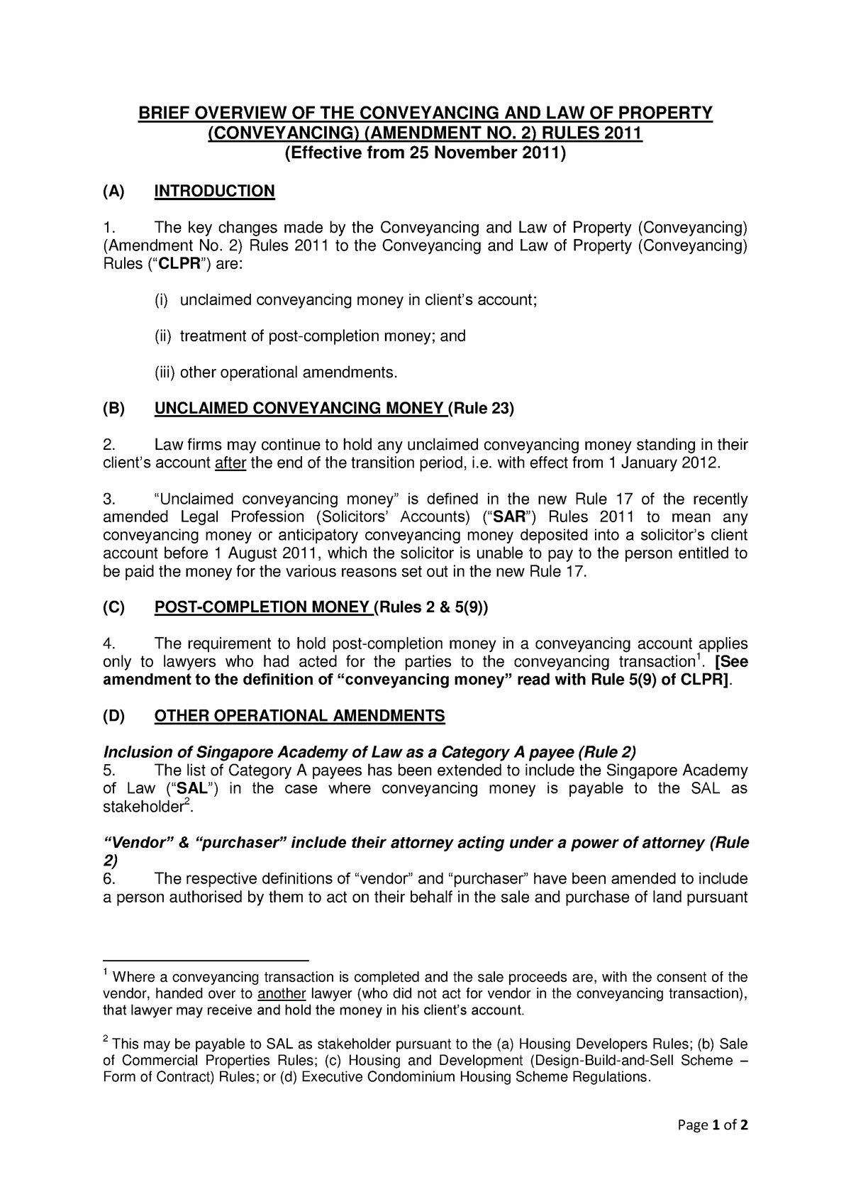 Brief Overview OF THE Conveyancing AND LAW OF Property ( Conveyancing ...