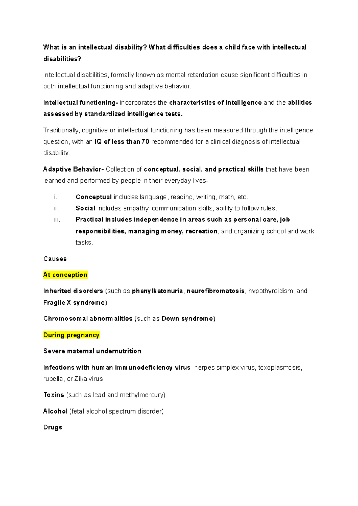 ID - notes - What is an intellectual disability? What difficulties does ...