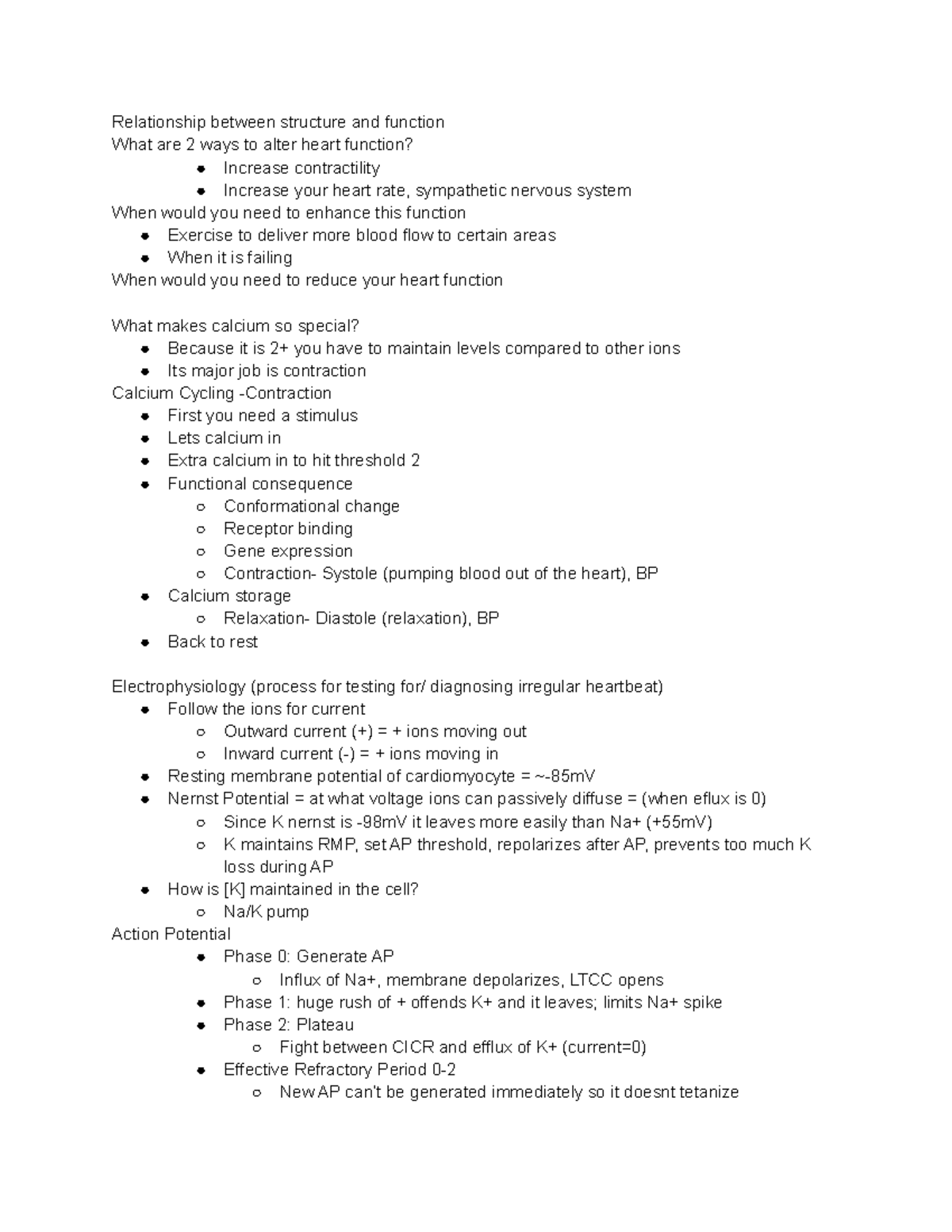 Molecular Medicine of the Heart Review for quiz 1 Relationship