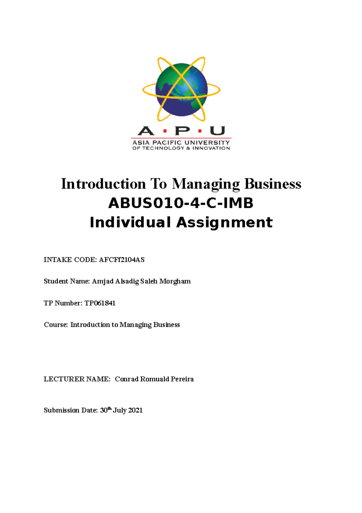 business management assignment introduction