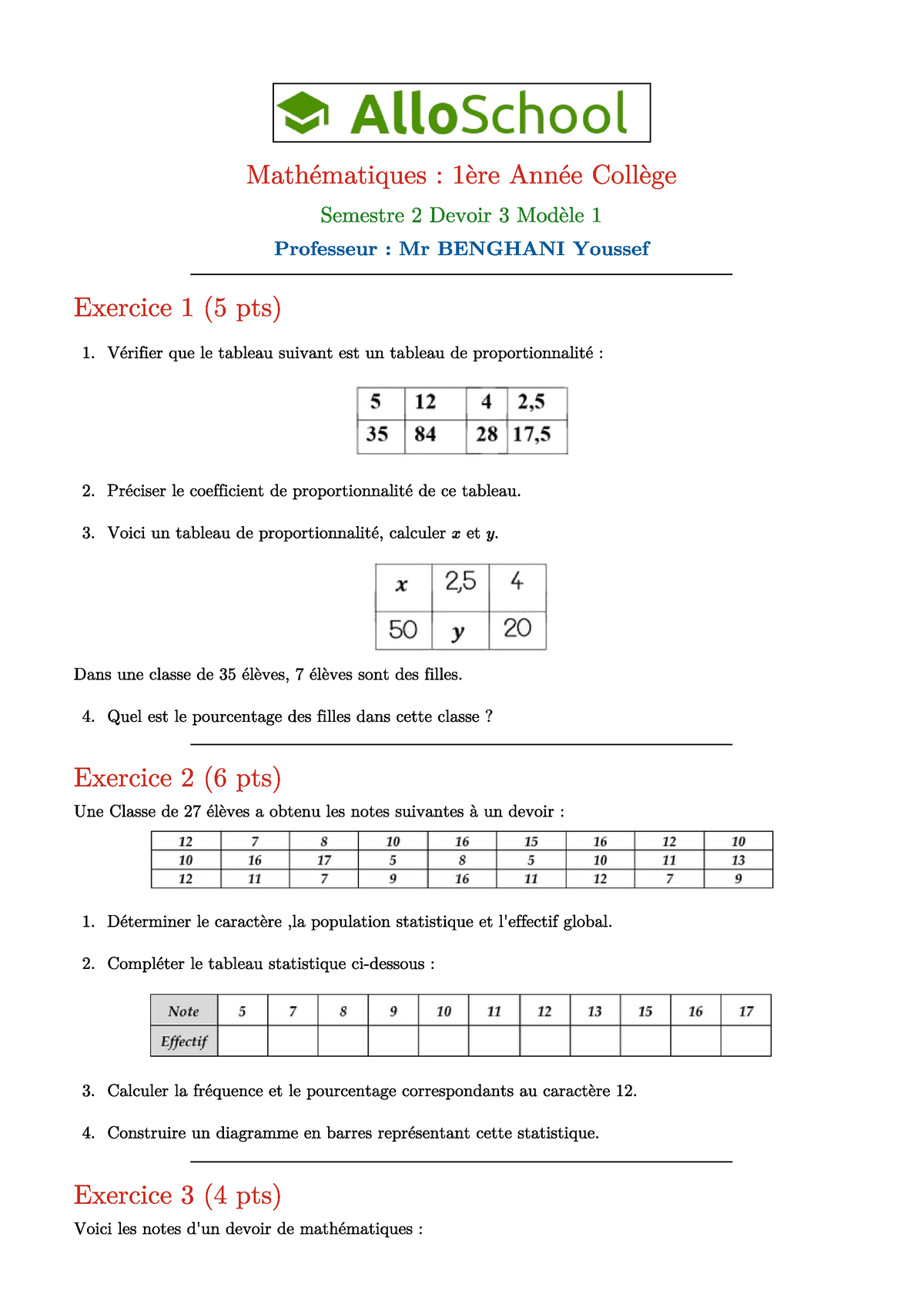 Math 1ac Semestre 2 Devoir 3 Modele 1 1 - Annuaire-maths - Studocu