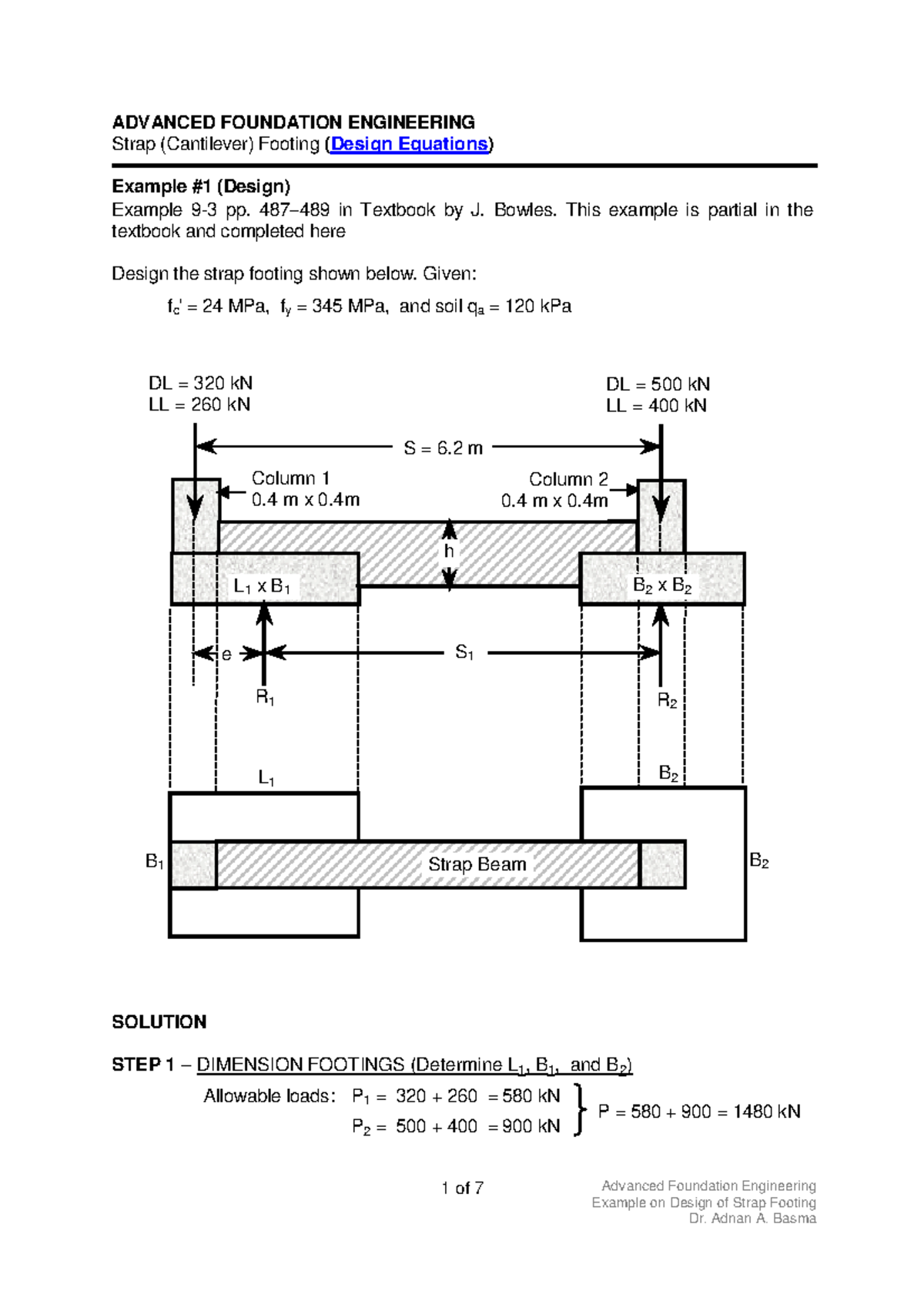308951574 Strap Footing Example - Advanced Foundation Engineering ...