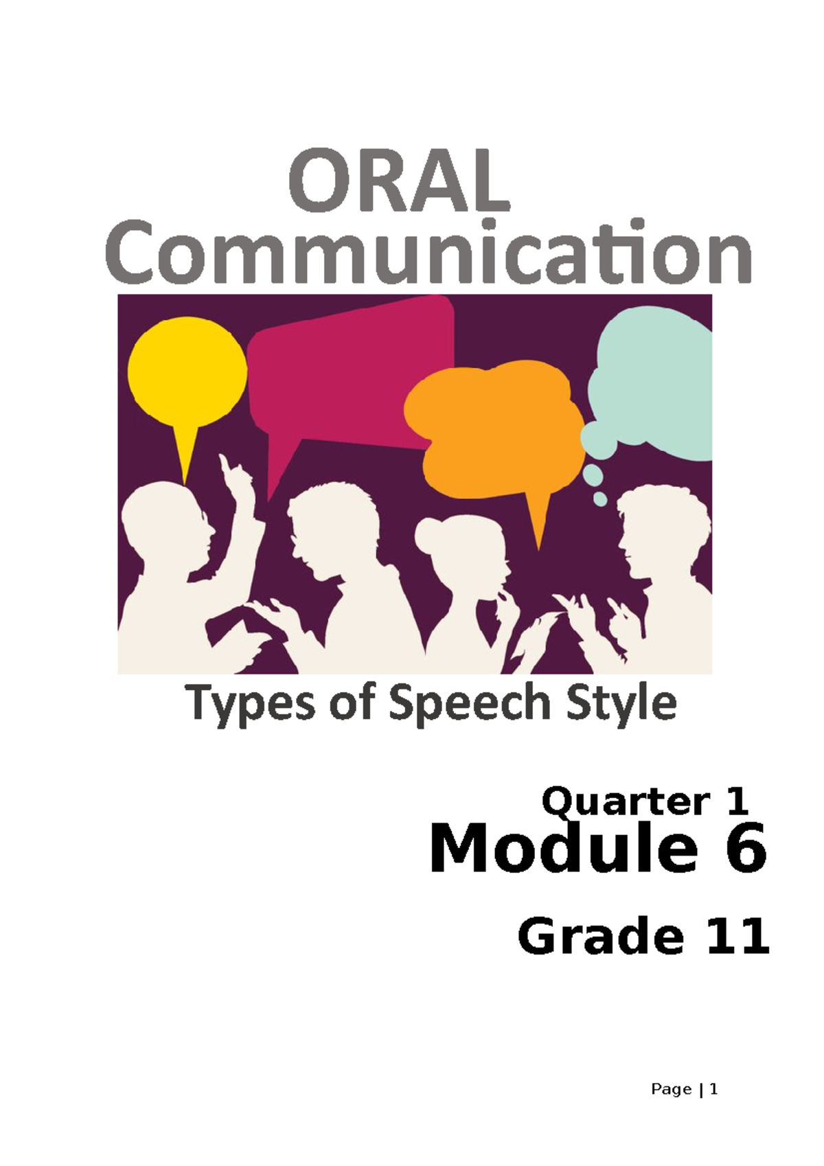 oral communication grade 11 types of speech