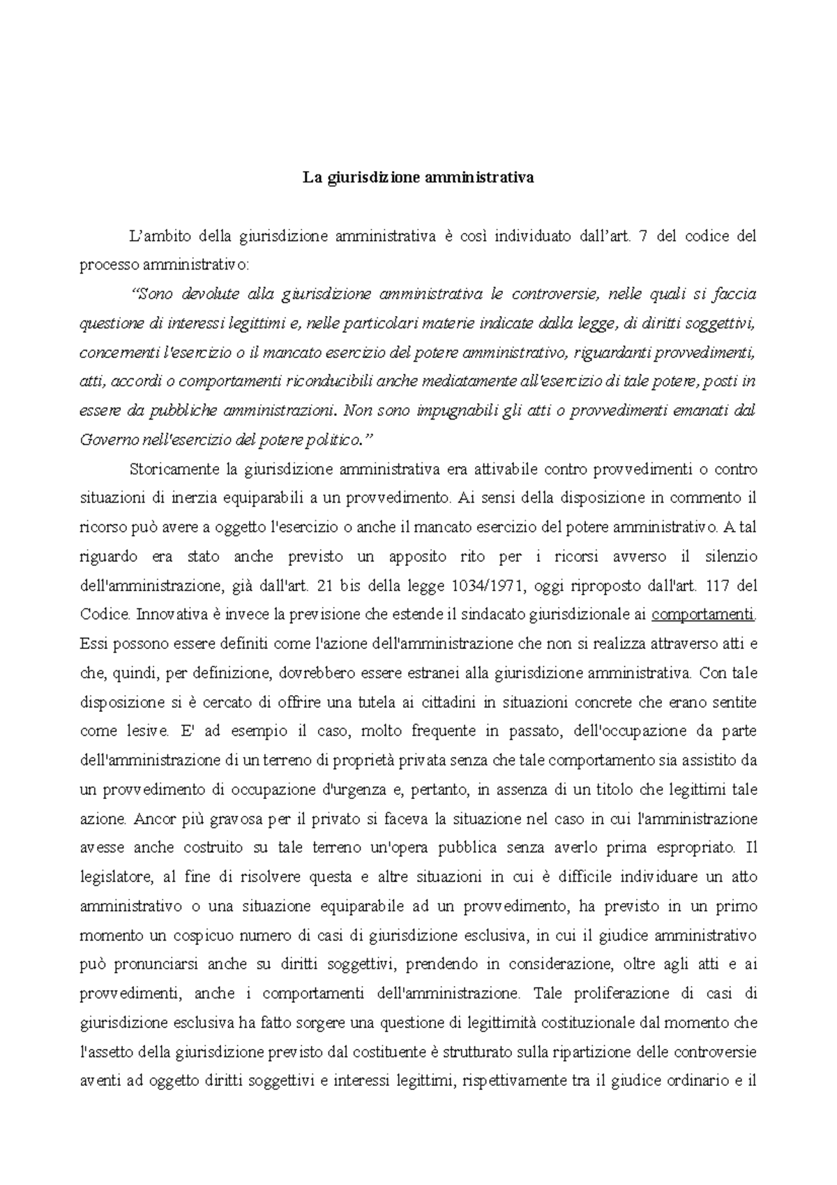 Appunti - Diritto Amministrativo - La Giurisdizione Amministrativa - La ...