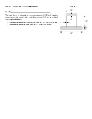 Practice Quiz 1b - Loads and Load Paths - Quiz 1 – Loads and Load Paths ...