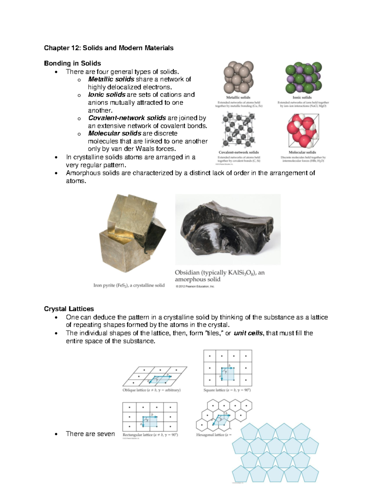Lecture notes in Chapter 12 Solids 3 - Chapter 12: Solids and Modern ...