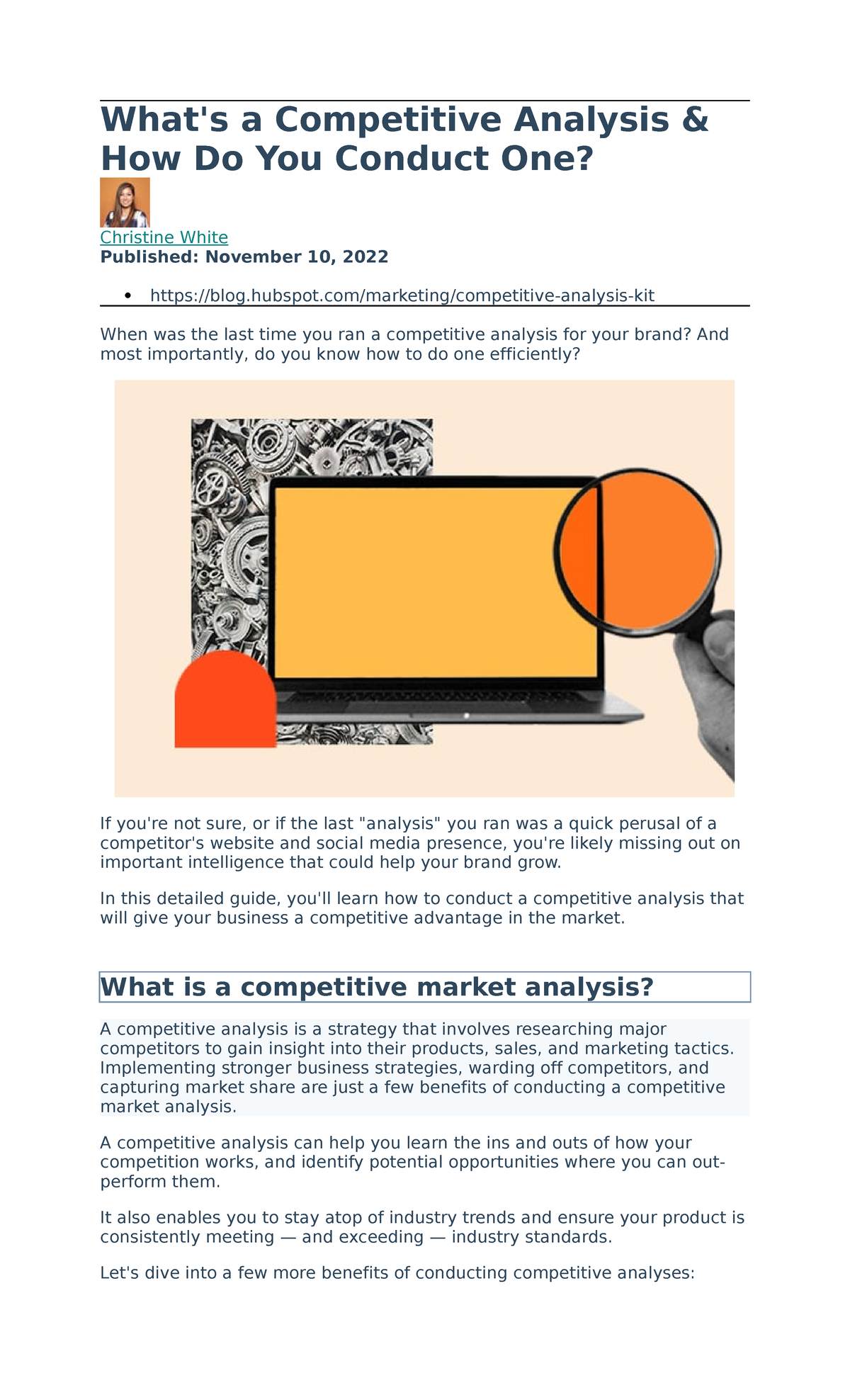 What is a Competitive Analysis — and How Do You Conduct One?