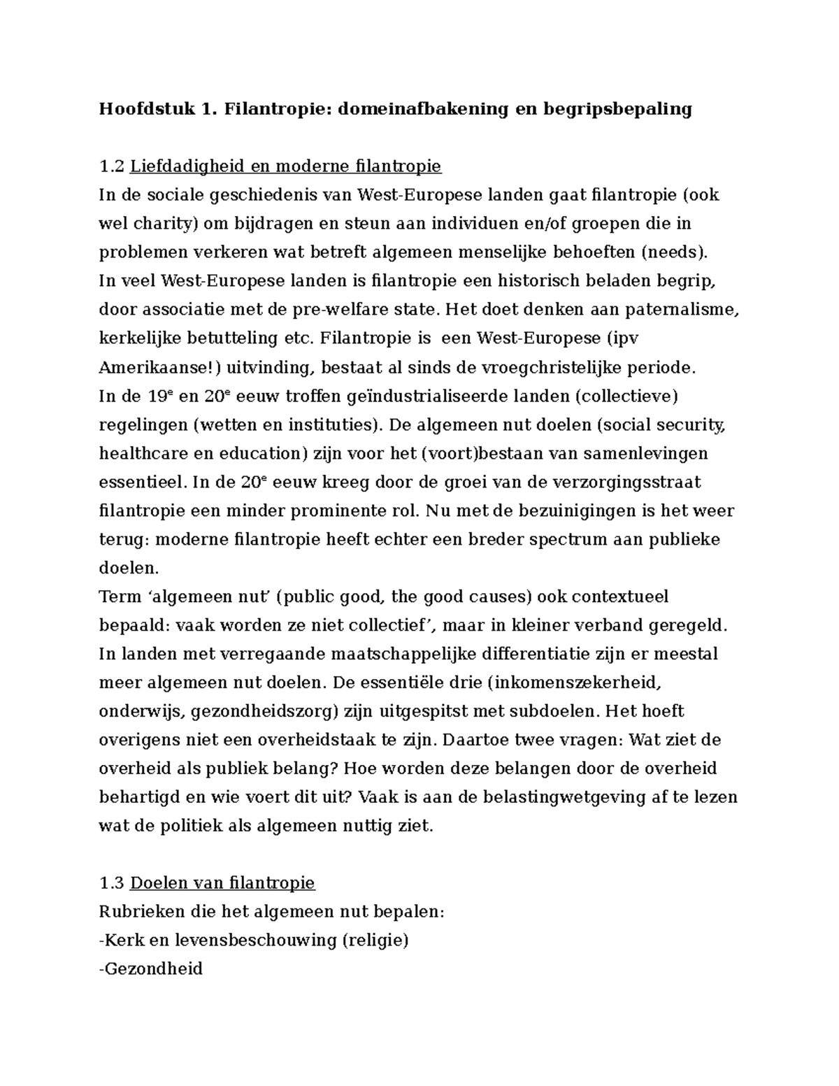 Samenvatting Inleiding In Filantropie En Filantropiewetenschap ...