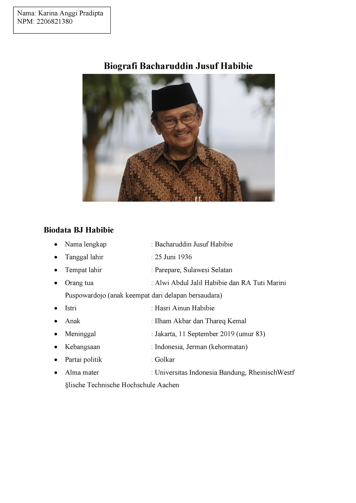 Tugas Mspeb Biografi Bacharuddin Jusuf Habibie - Biografi Bacharuddin ...