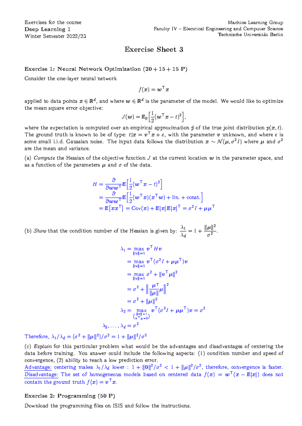 Deep Learning 3 - Exercises for the course Deep Learning 1 Winter ...