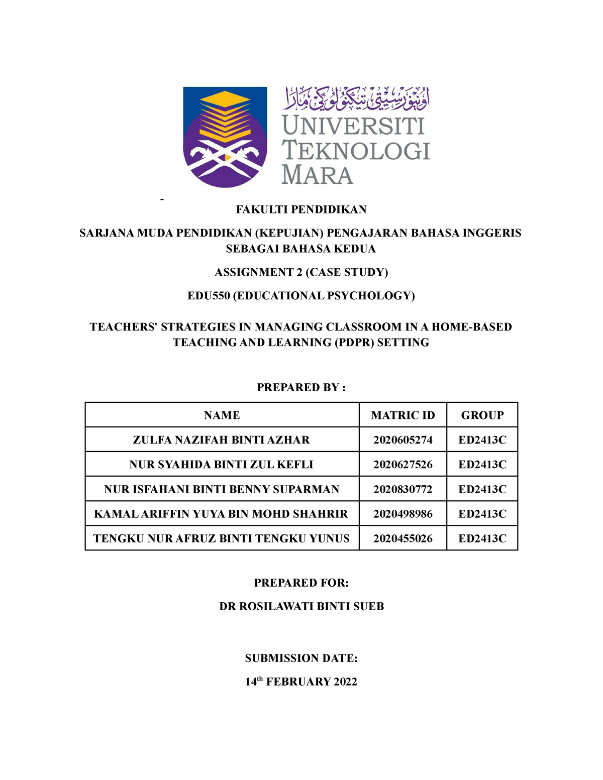 case study assignment uitm