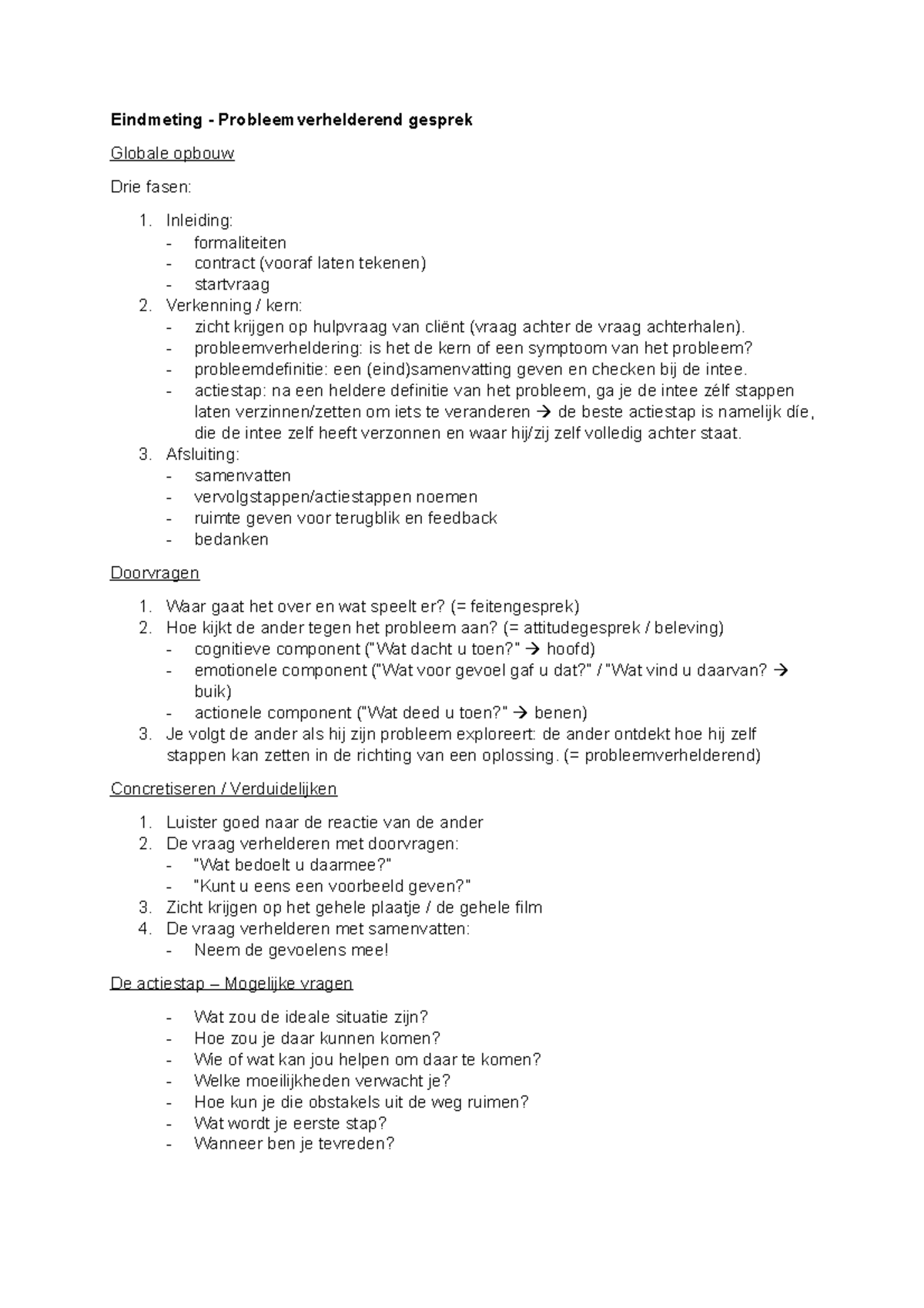 Basisgespreksvaardigheden  theorie achter het voeren van een