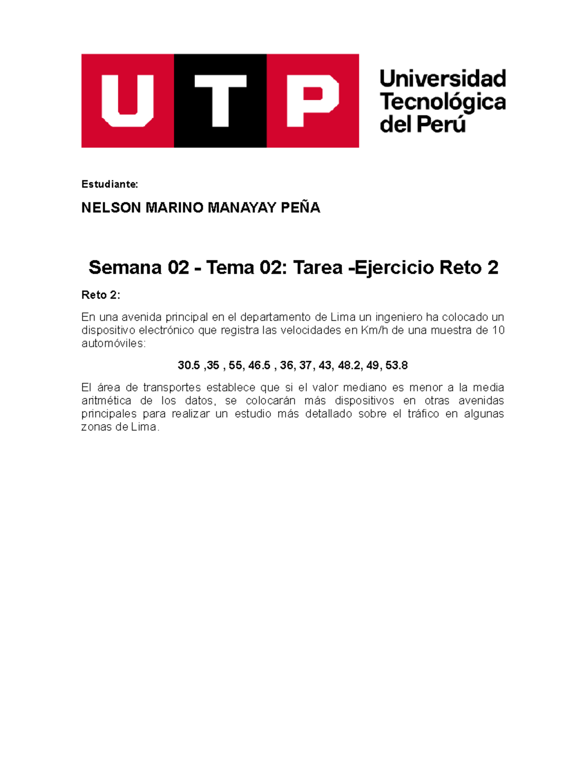 S.2. Tarea - Ejercicio - Reto 2 - Estudiante: NELSON MARINO MANAYAY ...