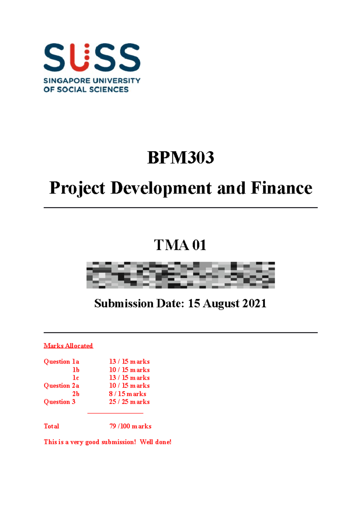 BPM303 TMA01 (Marked With Lecturer's Comment) - BPM Project Development ...