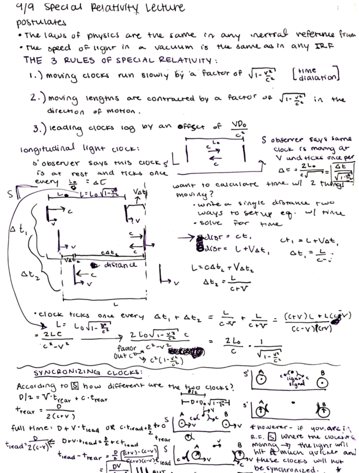 Three Postulates of SR, Moving Clocks, and Synchronized Clocks - 919 ...