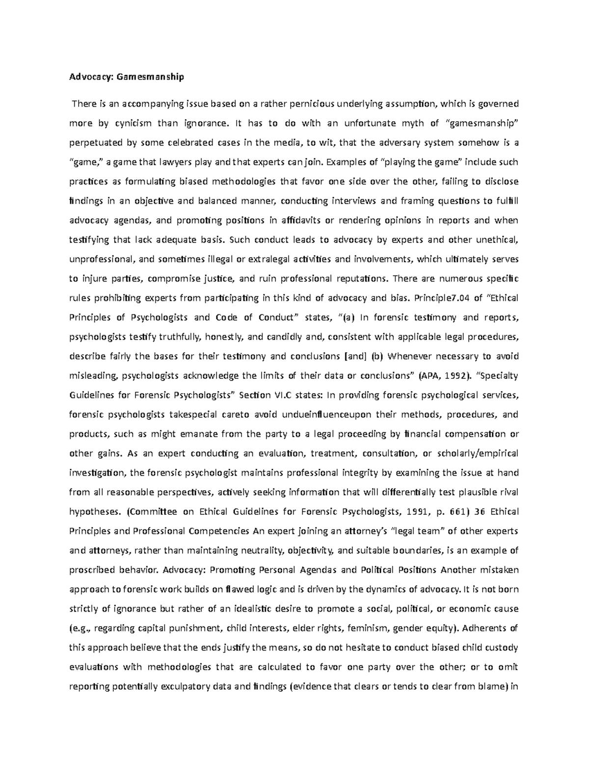 Gamesmanship - Advocacy: Gamesmanship There is an accompanying issue ...