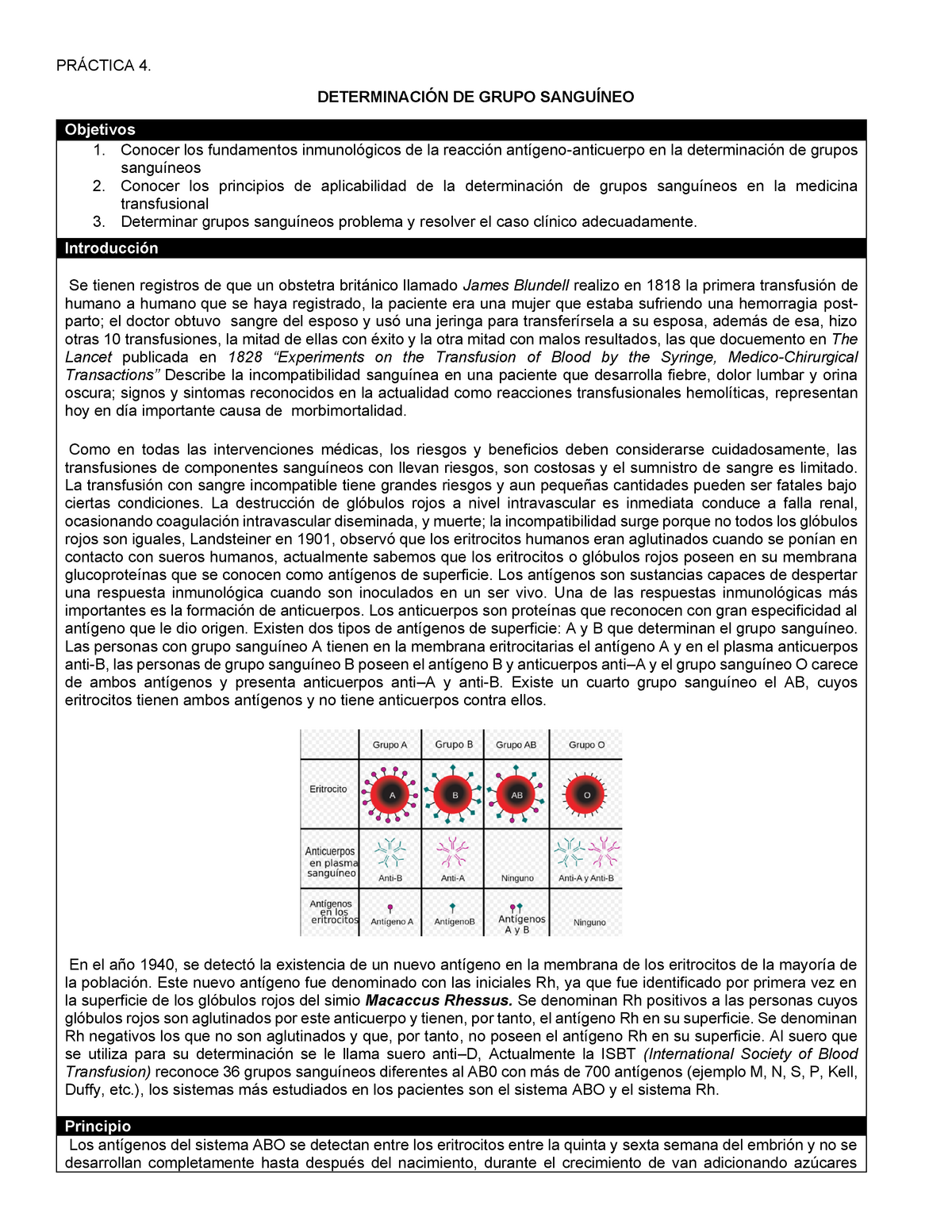 práctica 4 determinación de grupo sanguíneo prÁctica 4